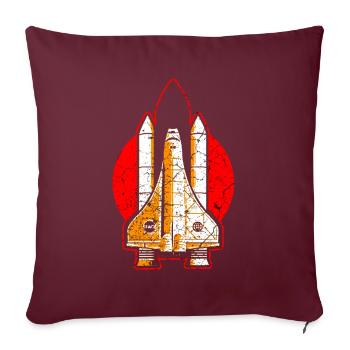 Fusée NASA de la navette spatiale - Housse de coussin décorative 45 x 45 cm - bordeaux - Devant