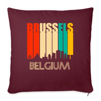 Bruxelles - Housse de coussin décorative 45 x 45 cm - bordeaux - Devant