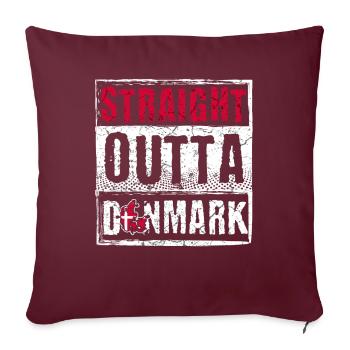 Straight Outta Denmark - Sofakissenbezug 45 x 45 cm - Burgunderrot - Vorne