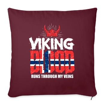 Vikings norvégiens - Housse de coussin décorative 45 x 45 cm - bordeaux - Devant