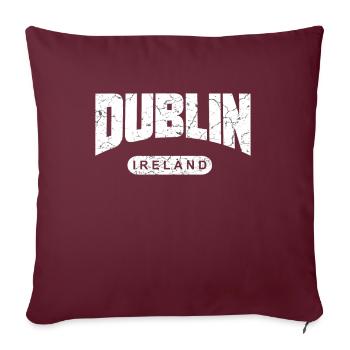Dublin Irlande - Housse de coussin décorative 45 x 45 cm - bordeaux - Devant