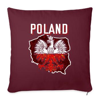 Aigle de Pologne - Housse de coussin décorative 45 x 45 cm - bordeaux - Devant