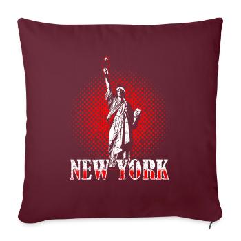 Statue de la liberté de New York - Housse de coussin décorative 45 x 45 cm - bordeaux - Devant