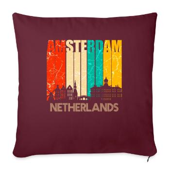 Amsterdam - Housse de coussin décorative 45 x 45 cm - bordeaux - Devant