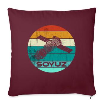 Vaisseau spatial Soyouz Union soviétique - Housse de coussin décorative 45 x 45 cm - bordeaux - Devant
