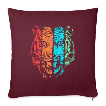 tigre - Housse de coussin décorative 45 x 45 cm - bordeaux - Devant
