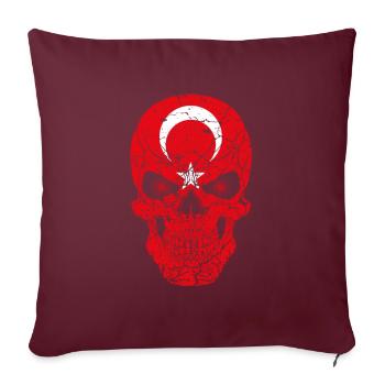 Crâne de dinde - Housse de coussin décorative 45 x 45 cm - bordeaux - Devant