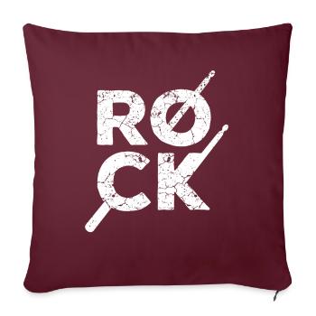 Rock Rocker Schlagzeug Schlagzeuger - Sofakissenbezug 45 x 45 cm - Burgunderrot - Vorne