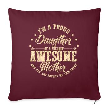 Mère et fille - Housse de coussin décorative 45 x 45 cm - bordeaux - Devant