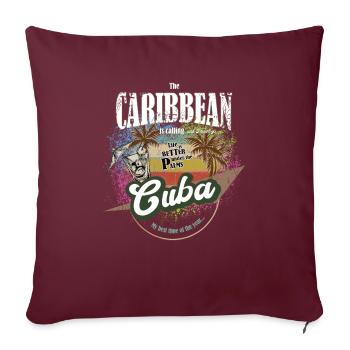 Kuba - Die Karibik ruft - colorful - farbenfroh - Sofakissenbezug 45 x 45 cm - Burgunderrot - Vorne