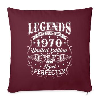 Les légendes sont nées en cadeau d'anniversaire 1970 - Housse de coussin décorative 45 x 45 cm - bordeaux - Devant