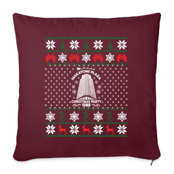 Nakatomi Plaza Christmas Party 1988 Ugly Christmas - Sofakissenbezug 45 x 45 cm - Burgunderrot - Vorne