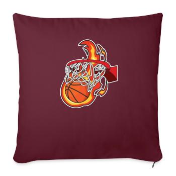 Conception de feu de basket- pour les sportifs d'équipe - Housse de coussin décorative 45 x 45 cm - bordeaux - Devant