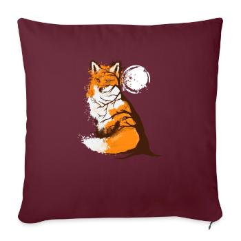 Conception d'automne de renard roux pour les amoureux de la faune - Housse de coussin décorative 45 x 45 cm - bordeaux - Devant