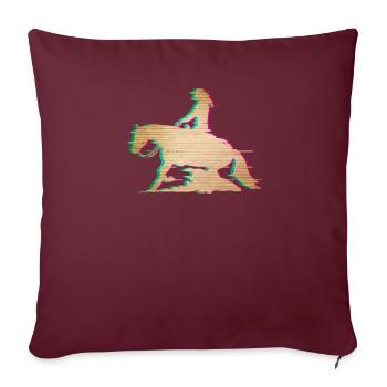 Western Équitation Reining Cavalier Cadeau Amour des chevaux - Housse de coussin décorative 45 x 45 cm - bordeaux - Devant