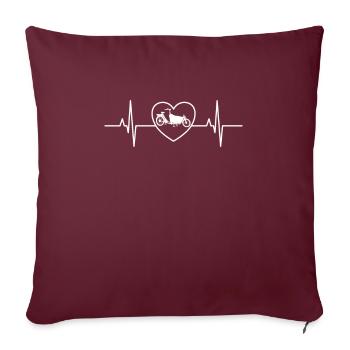 Vélo cargo - Heartbeat - Amour - Housse de coussin décorative 45 x 45 cm - bordeaux - Devant