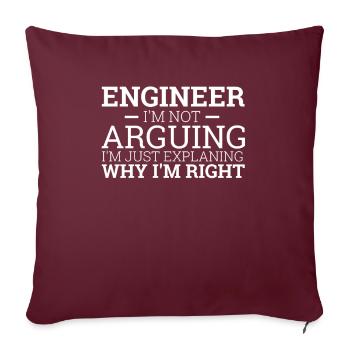 "Engineer Arguing | Ingenieur" - Sofakissenbezug 45 x 45 cm - Burgunderrot - Vorne