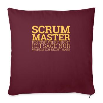 « Scrum Master discute | » Scrum Master" » - Housse de coussin décorative 45 x 45 cm - bordeaux - Devant