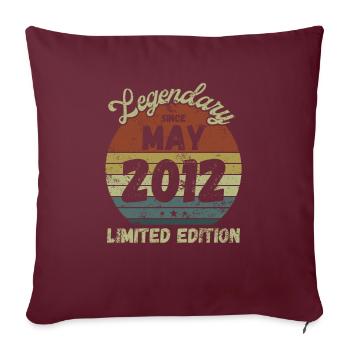Légendaire depuis mai 2012 - Anniversaire - Housse de coussin décorative 45 x 45 cm - bordeaux - Devant