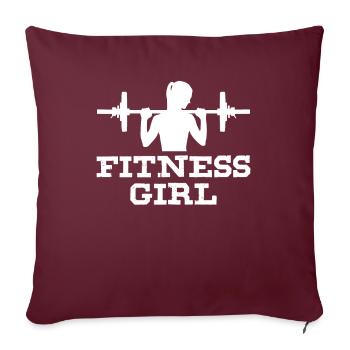 Fille de fitness - Housse de coussin décorative 45 x 45 cm - bordeaux - Devant