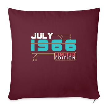 July 1966 - Geburtstag im Juli - Sofakissenbezug 45 x 45 cm - Burgunderrot - Vorne