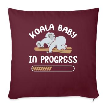 Bébé Koala en cours - Mignon amoureux de la nature Pregnan - Housse de coussin décorative 45 x 45 cm - bordeaux - Devant