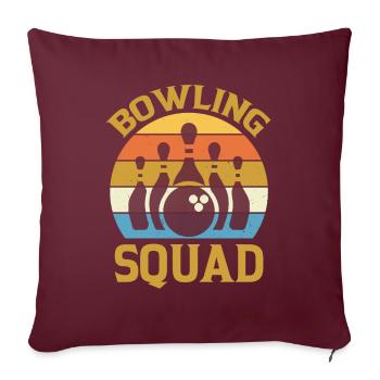 Bowling Squat - Hobby Sport Pin Bowler - Sofakissenbezug 45 x 45 cm - Burgunderrot - Vorne