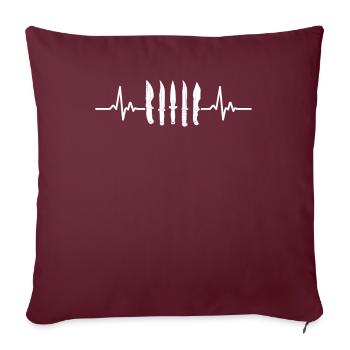 Couteaux Collectionneurs Forge forgeron Lame Heartbeat - Housse de coussin décorative 45 x 45 cm - bordeaux - Devant