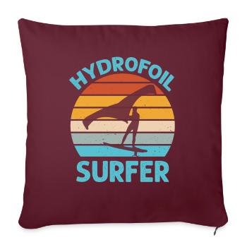 Hydrofoil Surfer - Wingfoil Surf - Housse de coussin décorative 45 x 45 cm - bordeaux - Devant