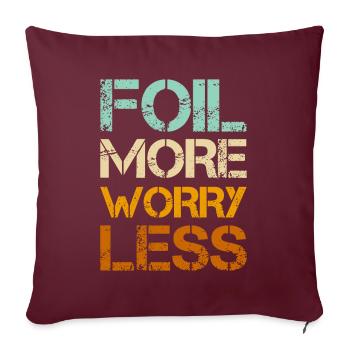 Wingfoil Plus De Soucis Moins - Wingfoil Hydrofoil - Housse de coussin décorative 45 x 45 cm - bordeaux - Devant