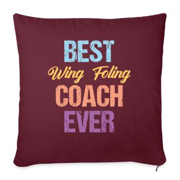 Meilleur entraîneur de Wing Foling de tous les temps - Wingfoil Surfer - Housse de coussin décorative 45 x 45 cm - bordeaux - Devant