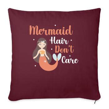 Les cheveux de sirène ne s’en soucient pas - Piscine Natation - Housse de coussin décorative 45 x 45 cm - bordeaux - Devant