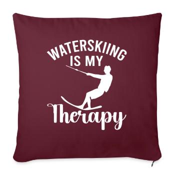 Ski nautique - Le ski nautique est ma thérapie - Housse de coussin décorative 45 x 45 cm - bordeaux - Devant