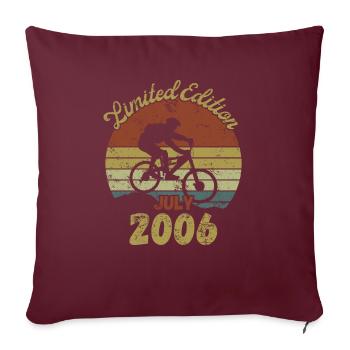 Anniversaire Vélo Vélo Juillet 2006 - Housse de coussin décorative 45 x 45 cm - bordeaux - Devant