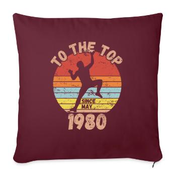 Anniversaire Escalade Bouldering depuis mai 1980 - Housse de coussin décorative 45 x 45 cm - bordeaux - Devant