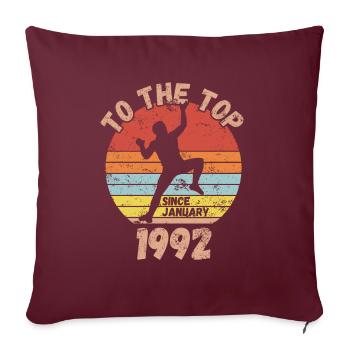 Anniversaire Escalade Bouldering depuis janvier 1992 - Housse de coussin décorative 45 x 45 cm - bordeaux - Devant