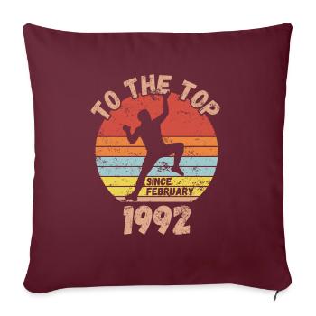 Anniversaire Escalade Bouldering depuis février 1992 - Housse de coussin décorative 45 x 45 cm - bordeaux - Devant