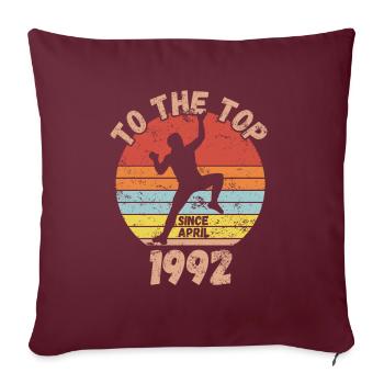 Anniversaire Escalade Bouldering depuis avril 1992 - Housse de coussin décorative 45 x 45 cm - bordeaux - Devant