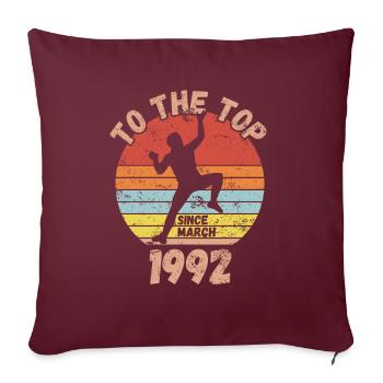 Anniversaire Escalade Bouldering depuis mars 1992 - Housse de coussin décorative 45 x 45 cm - bordeaux - Devant