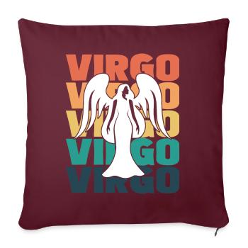 Anniversaire du Zodiaque Vierge - Housse de coussin décorative 45 x 45 cm - bordeaux - Devant