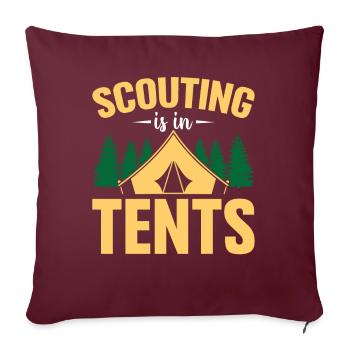 Scouting Is In Tents - Escouade scoute de randonnée Scoutisme - Housse de coussin décorative 45 x 45 cm - bordeaux - Devant