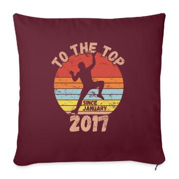 Geburtstag Klettern Bouldern seit Januar 2017 - Sofakissenbezug 45 x 45 cm - Burgunderrot - Vorne