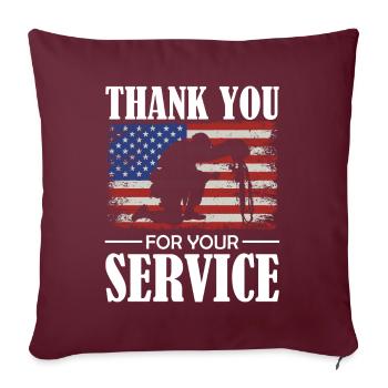 Journée des anciens combattants - Merci pour votre service - Patrio - Housse de coussin décorative 45 x 45 cm - bordeaux - Devant