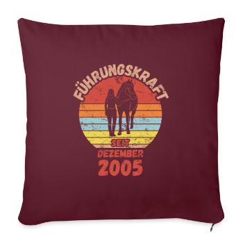 Führungskraft Reiten Geburtstag Dezember 2005 - Sofakissenbezug 45 x 45 cm - Burgunderrot - Vorne