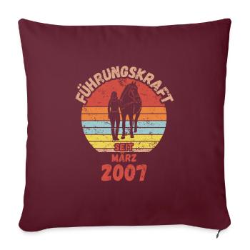 Führungskraft Reiten Geburtstag März 2007 - Sofakissenbezug 45 x 45 cm - Burgunderrot - Vorne