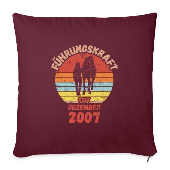 Führungskraft Reiten Geburtstag Dezember 2007 - Sofakissenbezug 45 x 45 cm - Burgunderrot - Vorne