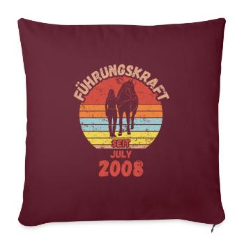 Führungskraft Reiten Geburtstag Juli 2008 - Sofakissenbezug 45 x 45 cm - Burgunderrot - Vorne