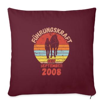Führungskraft Reiten Geburtstag September 2008 - Sofakissenbezug 45 x 45 cm - Burgunderrot - Vorne