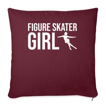Patinage artistique - Patineuse artistique - Housse de coussin décorative 45 x 45 cm - bordeaux - Devant