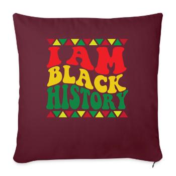 Je suis le Mois de l’histoire des Noirs Fier Afro-Américain - Housse de coussin décorative 45 x 45 cm - bordeaux - Devant